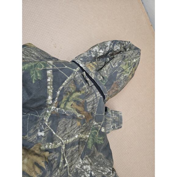 Vintage Fieldstaff Mossy Oak Camo Full Zip Fleece Hooded Jacket Sz Medium - Picture 10 of 14